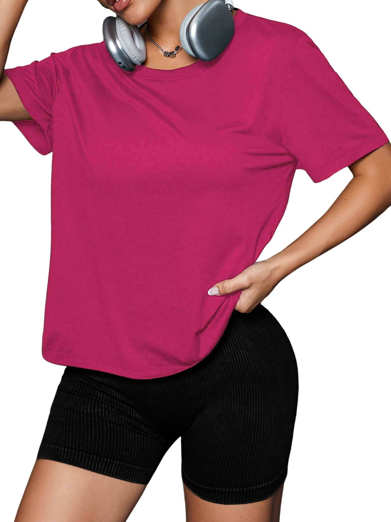 

Women's Super Soft Crew Neck T'Shirts.Short Sleeve For Sports.Workout,Yoga,Running.Fitness & Outdoor Activities