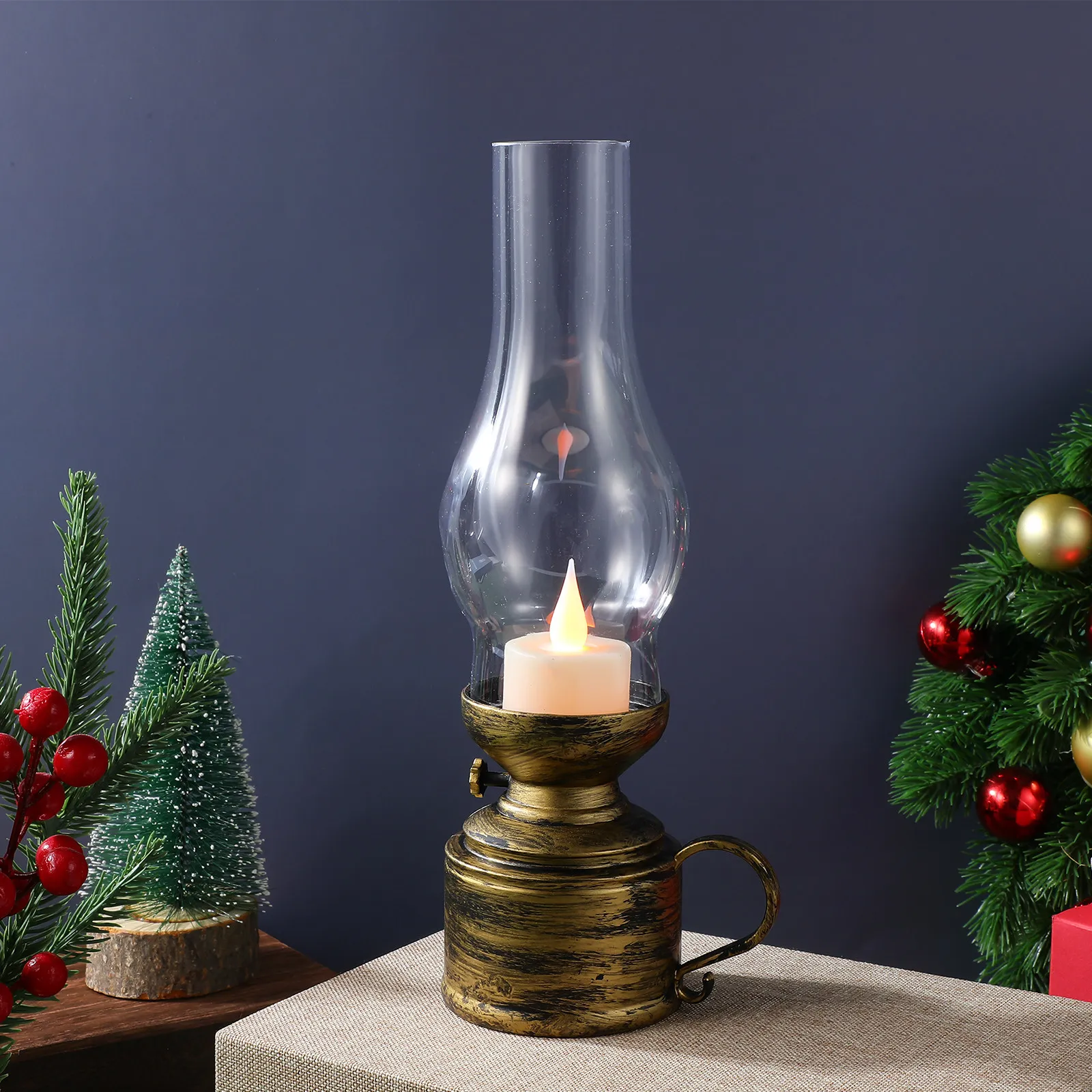 2Pcs Flameless Vintage LED Lamp Retro Decorative Light for Indoor Home Table Centerpiece LED Lamp Model
