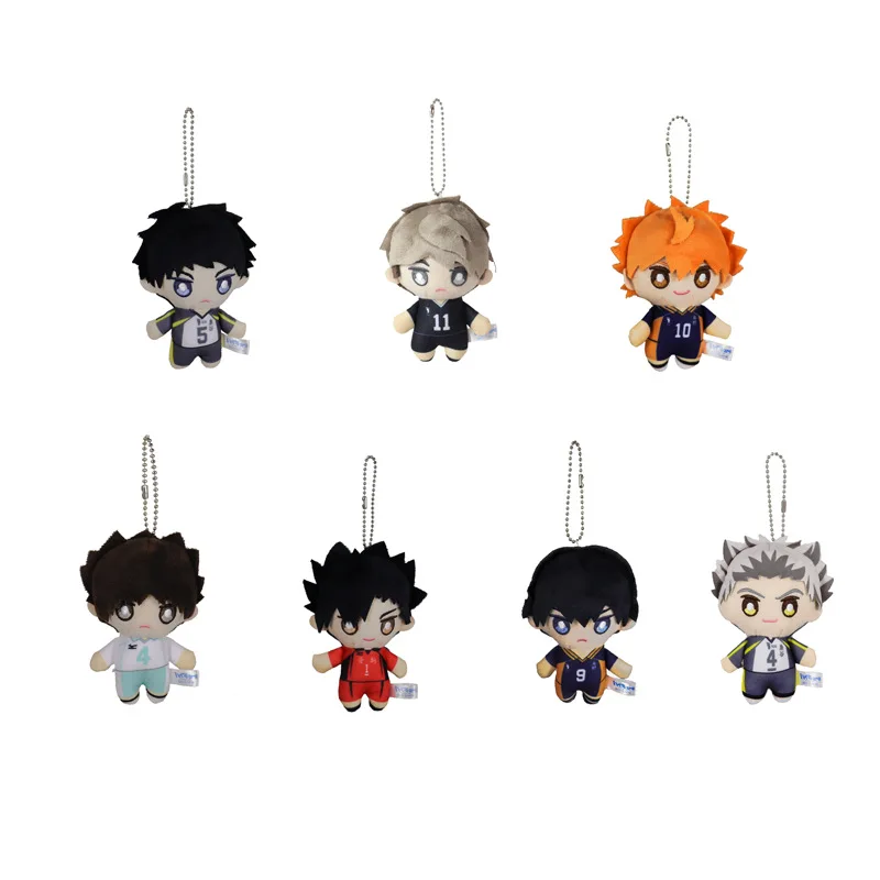 Japanese Anime Cartoon Haikyuu!! Tobio Kageyama Hinata Shoyo Cute Doll Backpack Accessories Plush Doll Pendant Keychain Gift