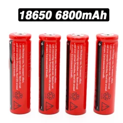 100% New 18650 Battery 3.7 V 6800 Rechargeable Liion  for Led Flashlight  Litio