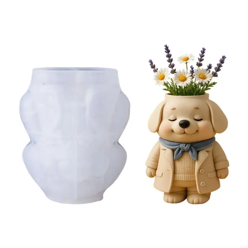 91AF 1 Piece Versatile Canine Silicone Mold for DIY Enthusiasts Crafting Planters Holders and Decorative Items