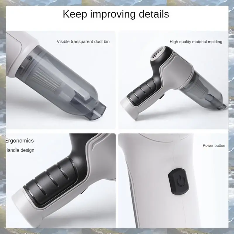 Aspirapolvere per computer 3 in 1 Ventilatore portatile Collettore di polveri d'aria Aspirapolvere per auto ricaricabile Aspirazione ciclonica