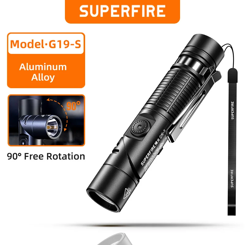 SUPERFIRE G19-S LED+COB Head Flashlight with Magnet Adjustable Base, USB Rechargeable Headlamp Work light for Camping Fishing