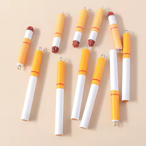 10pcs Personalized Simulation Cigarette Charm for Necklace Bracelet Earrings Creative Funny Cigarette Butt Pendants Jewelry DIY