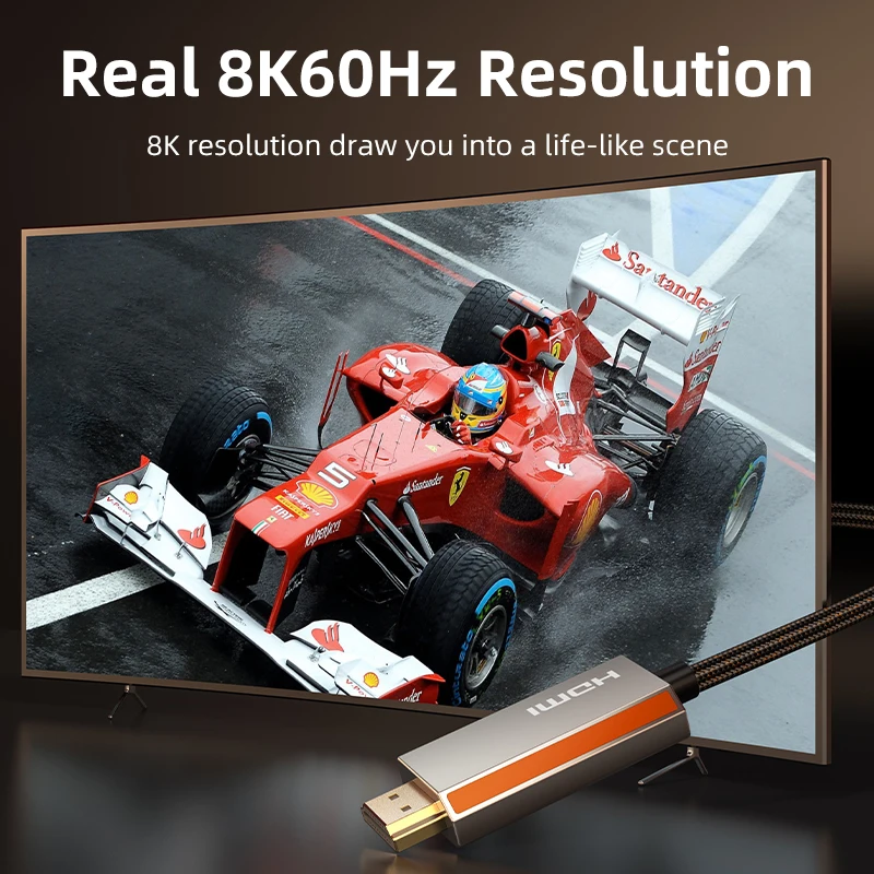 CABLETIME 8K 60Hz 4K Zinc Alloy DisplayPort to HDMI Cable HDR 10 for Desktop TV Monitor LG Dell DP1.4 HDMI 2.1 Cable Hdmi cable