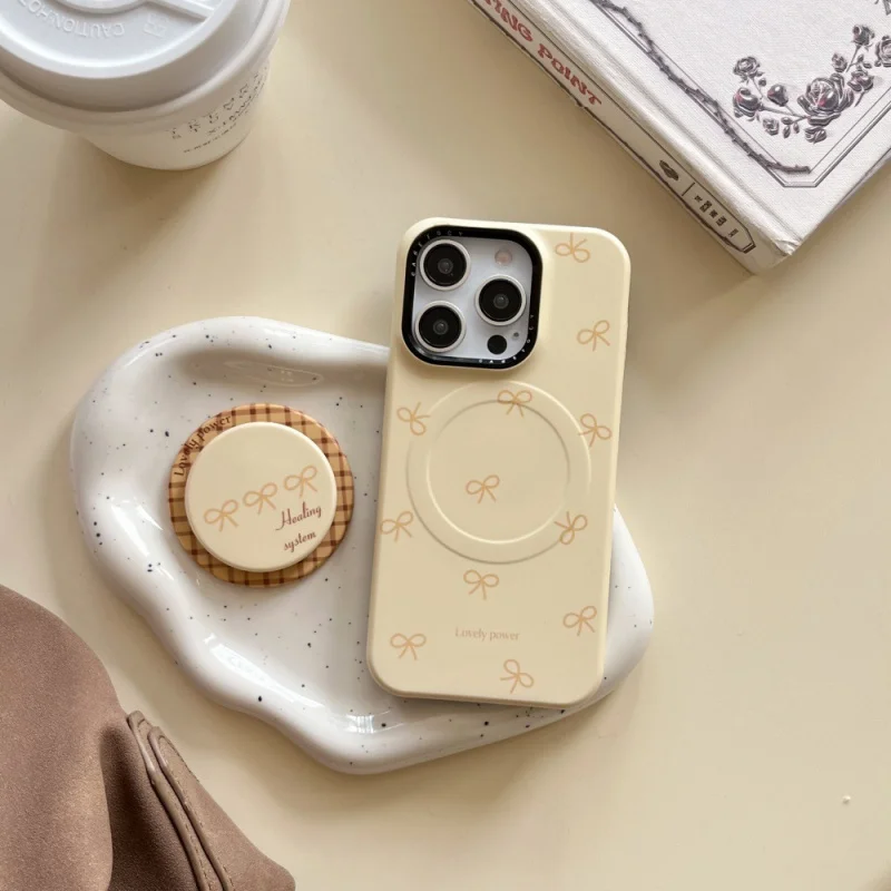 

Custard Bow Phone Case Suitable for Apple16PROFilm Magnetic CaseiPhone15/14PROCartoon17