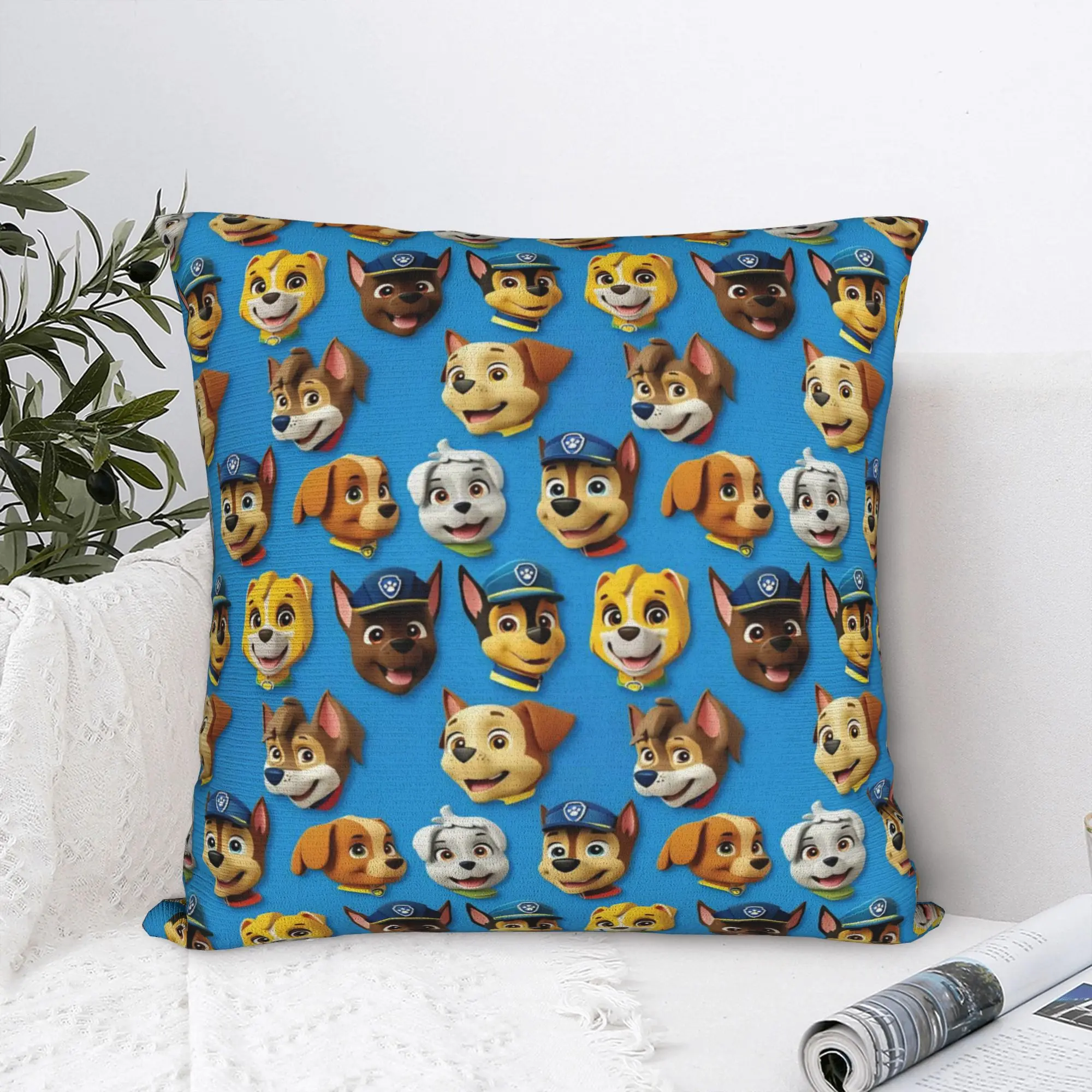 P-PAW P-Patrol Dog Cartoon Pillowcase Polyester Cushion Cover Gift  Throw Pillow Case Cover Home Drop Shipping 40X40cm