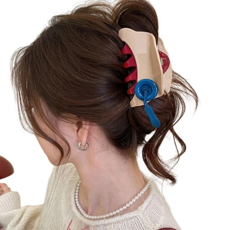

652F Korean Large Hair Clip Claw Strong Grip Barrettes Trendy Hair Accesories for Gym Workouts and Casual Outings