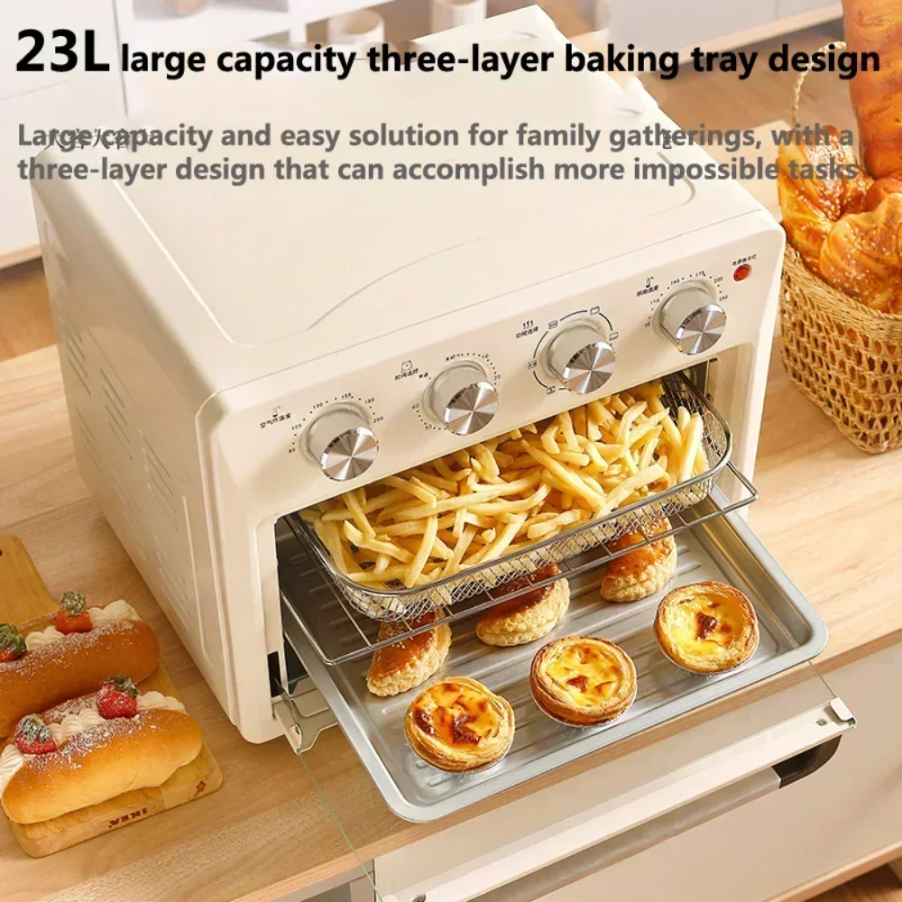 23L air frying oven Large capacity two in one steam frying airfryers machine Oil free double layer baking electric oven 220V