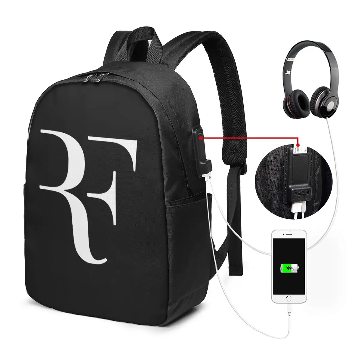 Roger Federer Backpack Travel Notebook Bag Computer College Student School Bag Laptop Shoulder Bags for Men Women