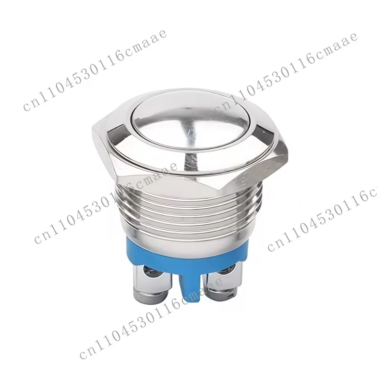 Metal button switch, series 16/19 screw foot self-reset waterproof, high head flat head, jog doorbell press