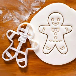 Christmas Gingerbread Cookie Cutters Snowflake Santa Plastic Cookie Mold Biscuit Stamp Kid Baking Supplies Christmas Decorations