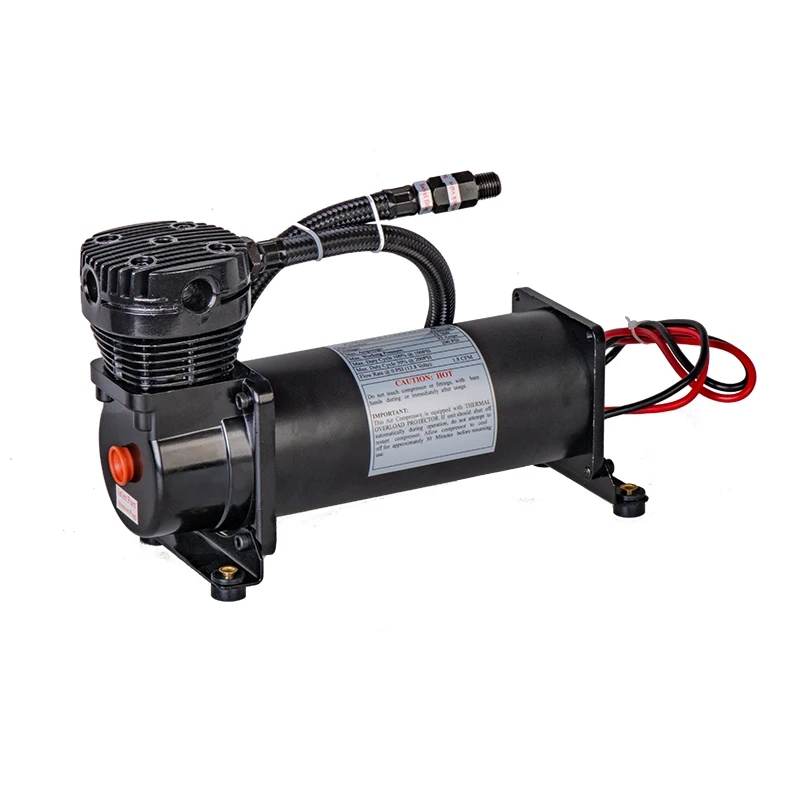 12V Air Suspension Compressor Maximum Working Pressure 200PSI Outlet 3/8 NPT Black 38ASC