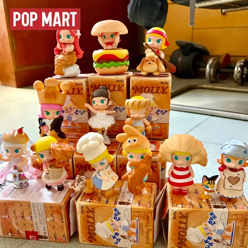 

Новое оригинальное пятно или Popmart Molly People Who Love Bread Series, слепая коробка-сюрприз, забавные украшения для торта ручной работы, подарки на день рождения