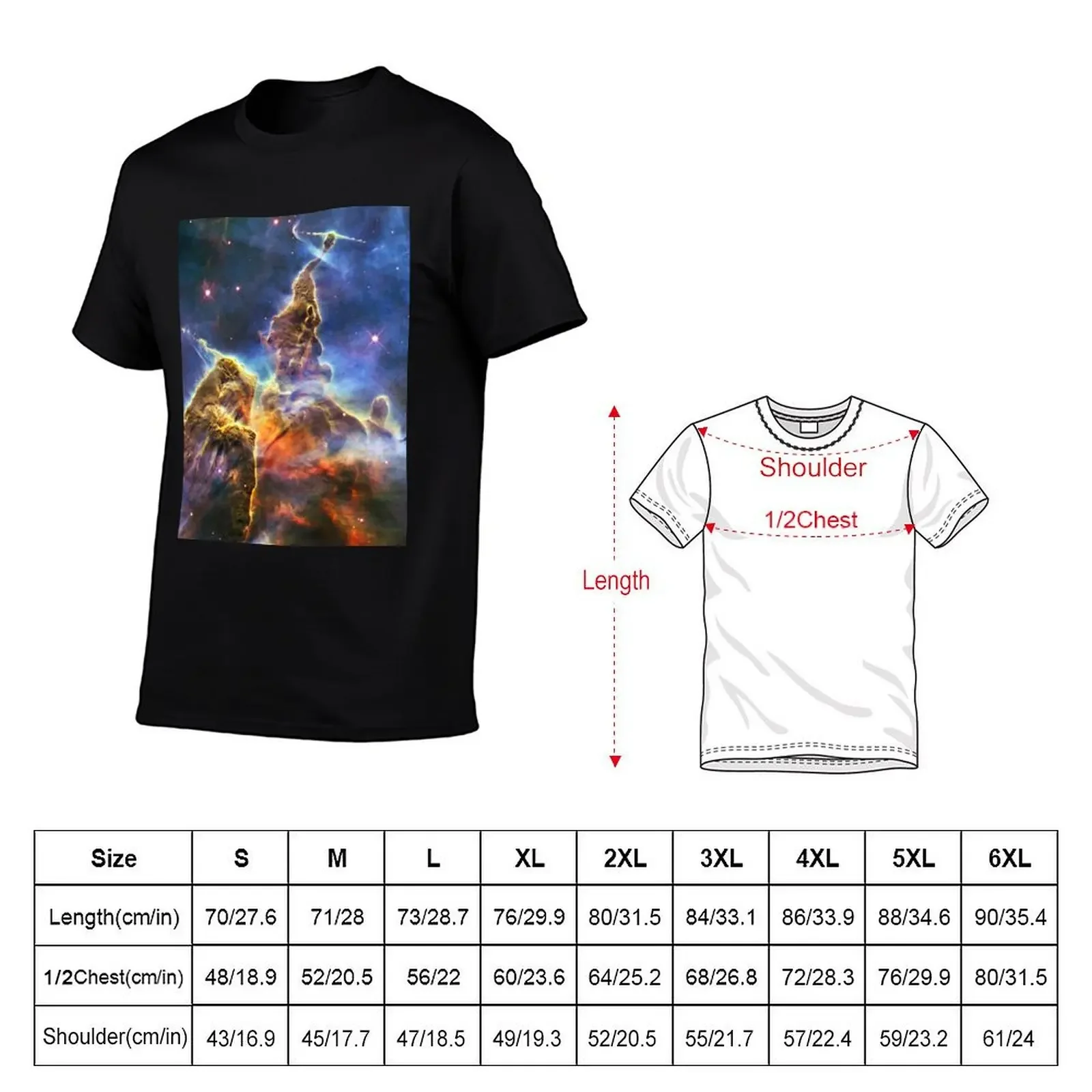 Carina Nebula, Mystic Mountain. HH 901 (Hubble telescope) — space poster T-Shirt designer shirts Funny t-shirt mens t shirts