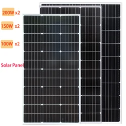 BOGUANG Solar Panel Szklany sztywny panel słoneczny 200W 300W 400W Monokrystaliczny (2x 100w / 150w / 200W Panel słoneczny 12v 24v ładowanie) placa solar plug and play panel słoneczny energia słoneczna płyta solarna