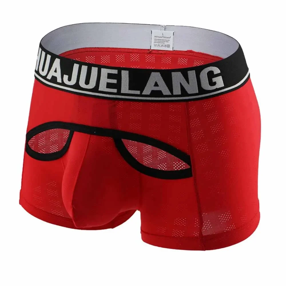 Sexy Boxer Shorts Men Foreign Trade Underwear U Convex Design U Bag Underpants Hollow Shorts Male Breathable Boxershorts Panties