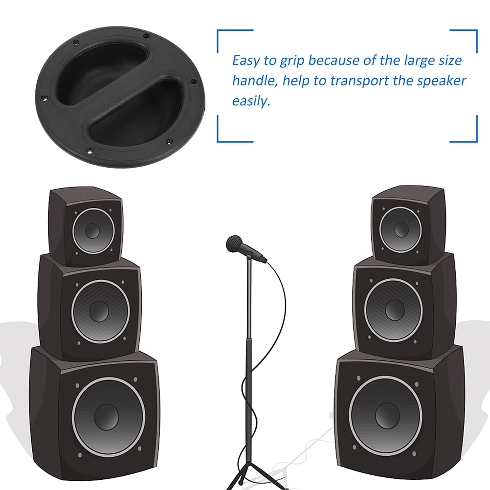 8 Pcs Speaker Handle Recessed Handles for Cabinets Echo Speakers Durable Plastic Smooth Surface Long Service Impact Resistant