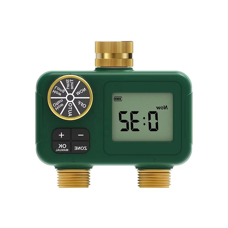 A76K Child Lock Included Automatic Water Timer 2-Way Brass Inlet Outlet Rotary 3/4