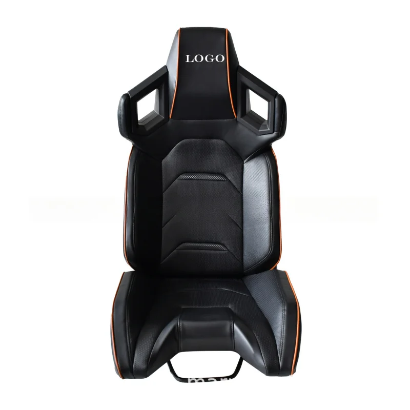 

Wisdom Workshop Glass Fiber Double Slide Rail Racing Modification Special All Black Leather Car Seat