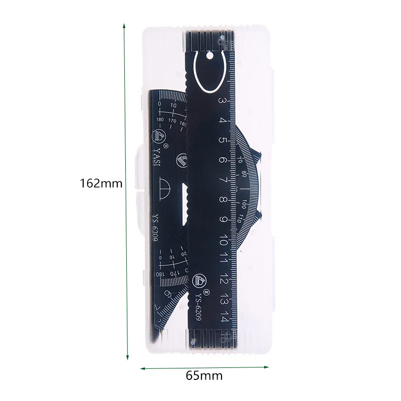 4 In 1 Metal Ruler Aluminum Alloy Angle Ruler Protractor Triangle Ruler Multifunctional Measuring Tools Set Square Goniometer