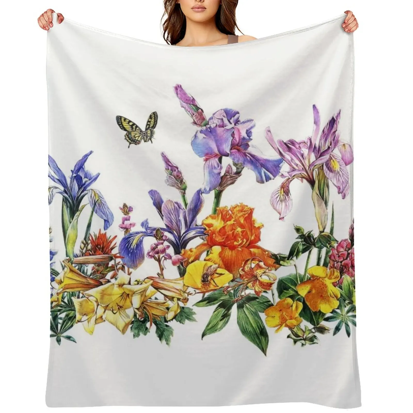 

Flower Field Throw Blanket Blankets For Baby Retros Softest Picnic Blankets