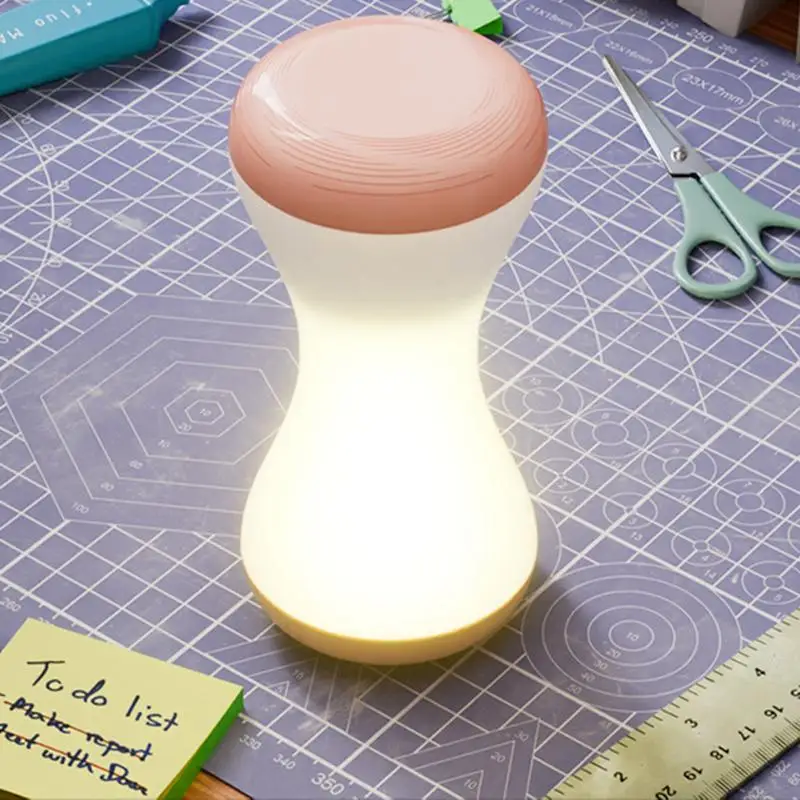 Touch Bedside Table Lamp LED Full-Color RGB Light Touch Control Table Lamp 360 Rotating Hourglass Shape Cordless Touch Lamp For