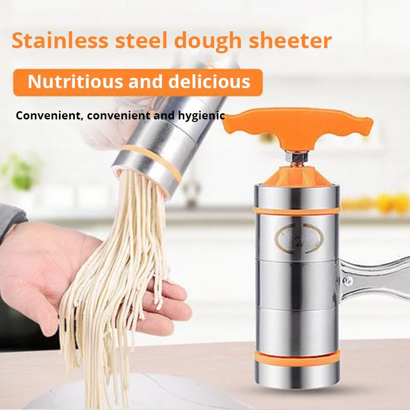 Handheld Noodle Maker Machine Stainless Steel Manual Press Noodle And Pasta Machine For Kitchen Tool With 7 Blade Knife Cutter