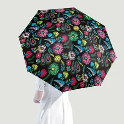 Folding umbrella travel gift Light portable UV protection against rain and wind strong dandelion small fresh parasol for women