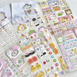 8Pcs Kawaii Japanese Cartoon Sushi Fish Cake Cut Film Stickers Cute Scrapbook Journal DIY Decor Transparent Phone Case Decals