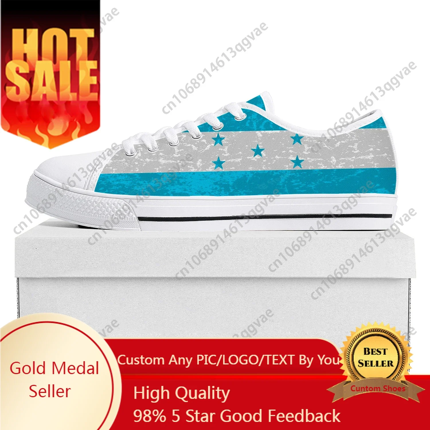 

Honduran Flag Low Top High Quality Sneakers Mens Womens Teenager Canvas Sneaker Honduras Prode Casual Couple Shoes Custom Shoe