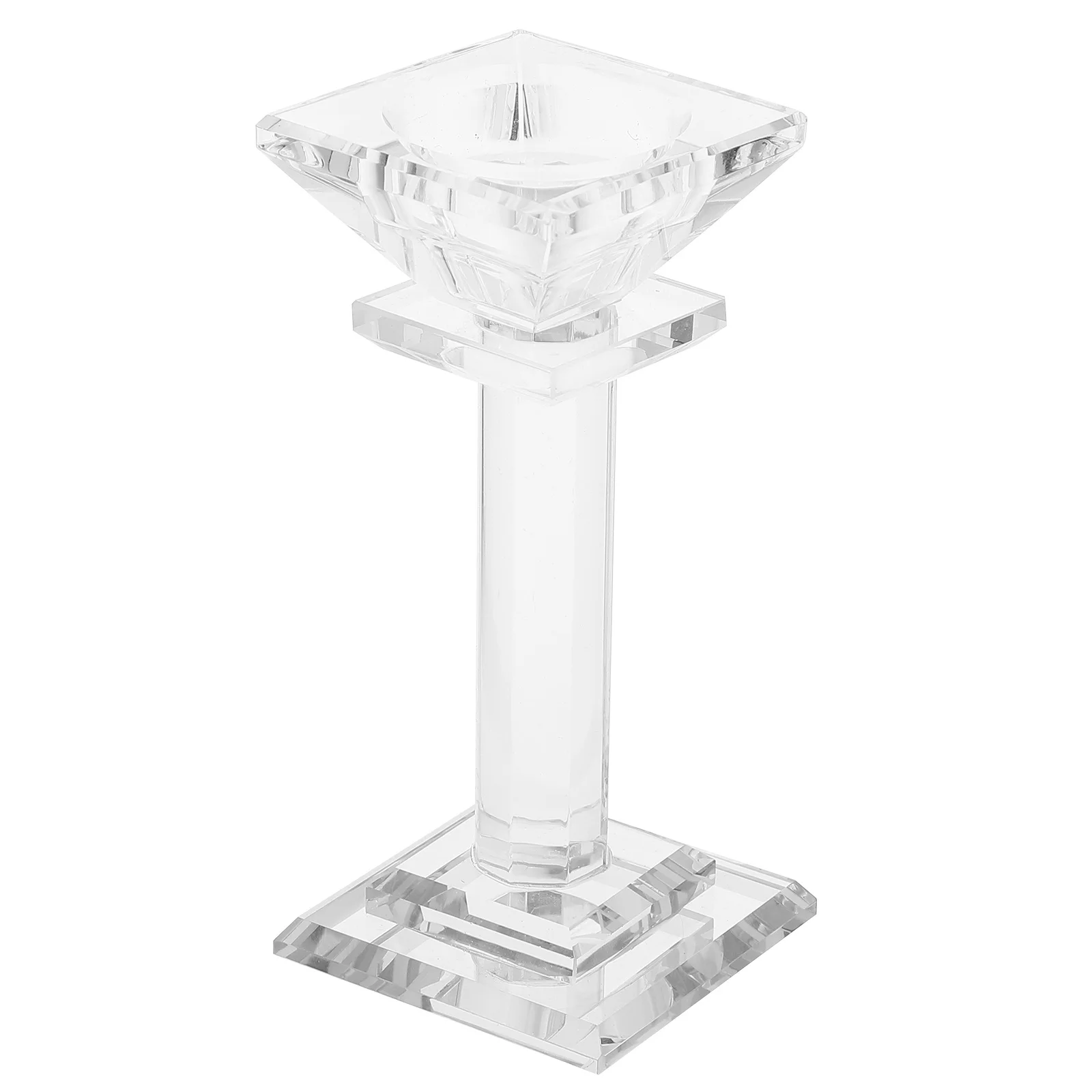 

Iridescent Pillar Candlesticks Decor High Home Crystal Table European Style Stand