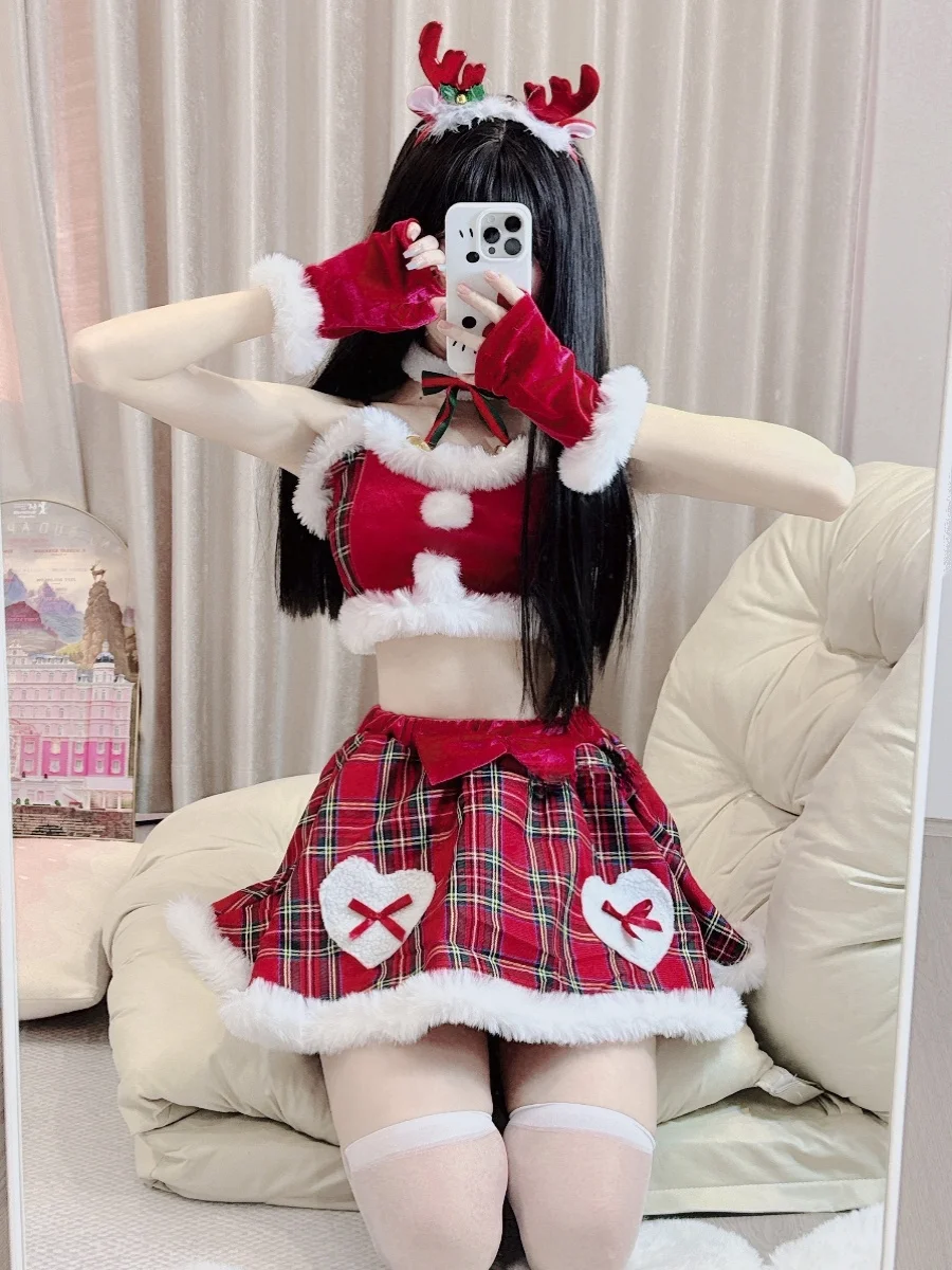

Miubby Cute Deer Cosplay Two-Piece Set Christmas New Year Women's Outfit Polyester Fiber Spring Autumn Winter Available