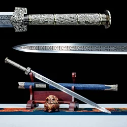 102cm Medieval spring steel Chinese Han Sword General cosplay katana combat ready combat martial arts training weapons