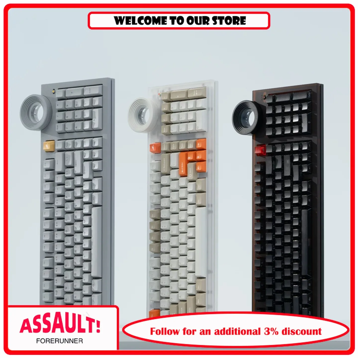 Angry Miao ATM98 Customized Silent Keyboard Mechanical Office Axes with Large Keycaps - DRY STUDIO Production