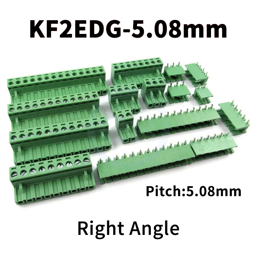 (10 Sets) KF2EDG 5.08mm Plug-in Terminal Block Straight Pin Plug Right Angle JM 15EDG 2EDG 2EDGK 2EDGV 2EDGR 5.08 2 ~ 16Pin