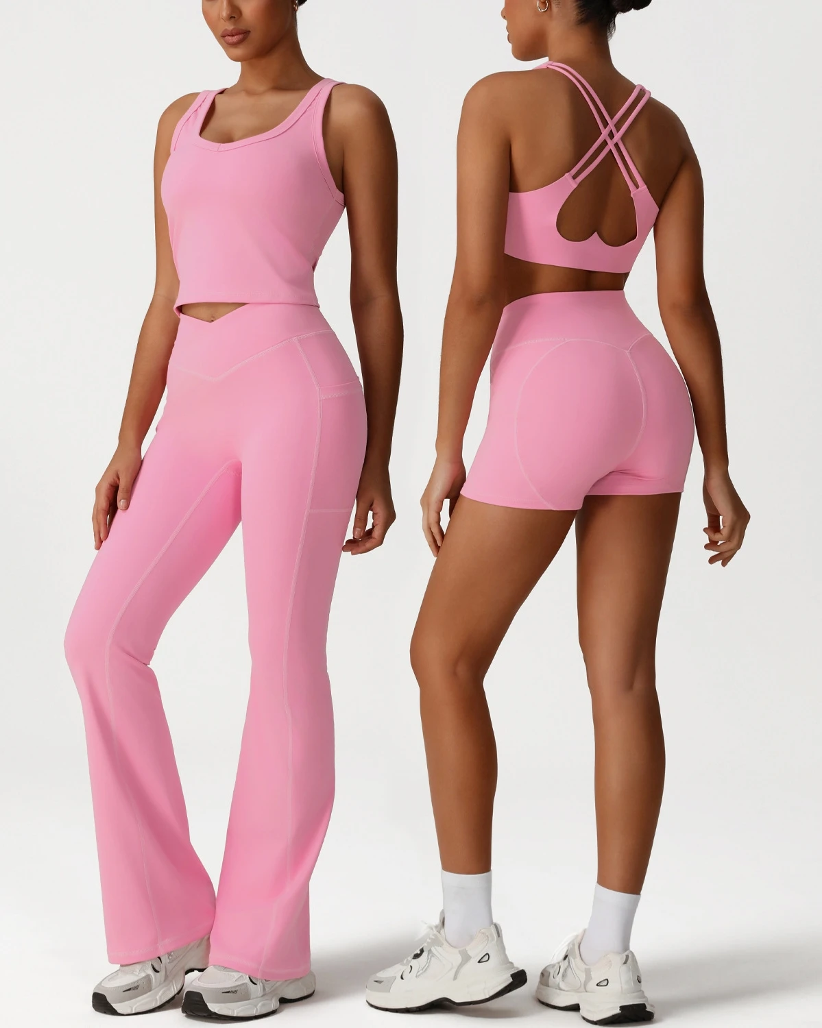 

2PCS Fitness Suit Sportswear Yoga Set Women's Tracksuit Workout Sports Bra High Waist Leggings Gym Clothing Sports Suit