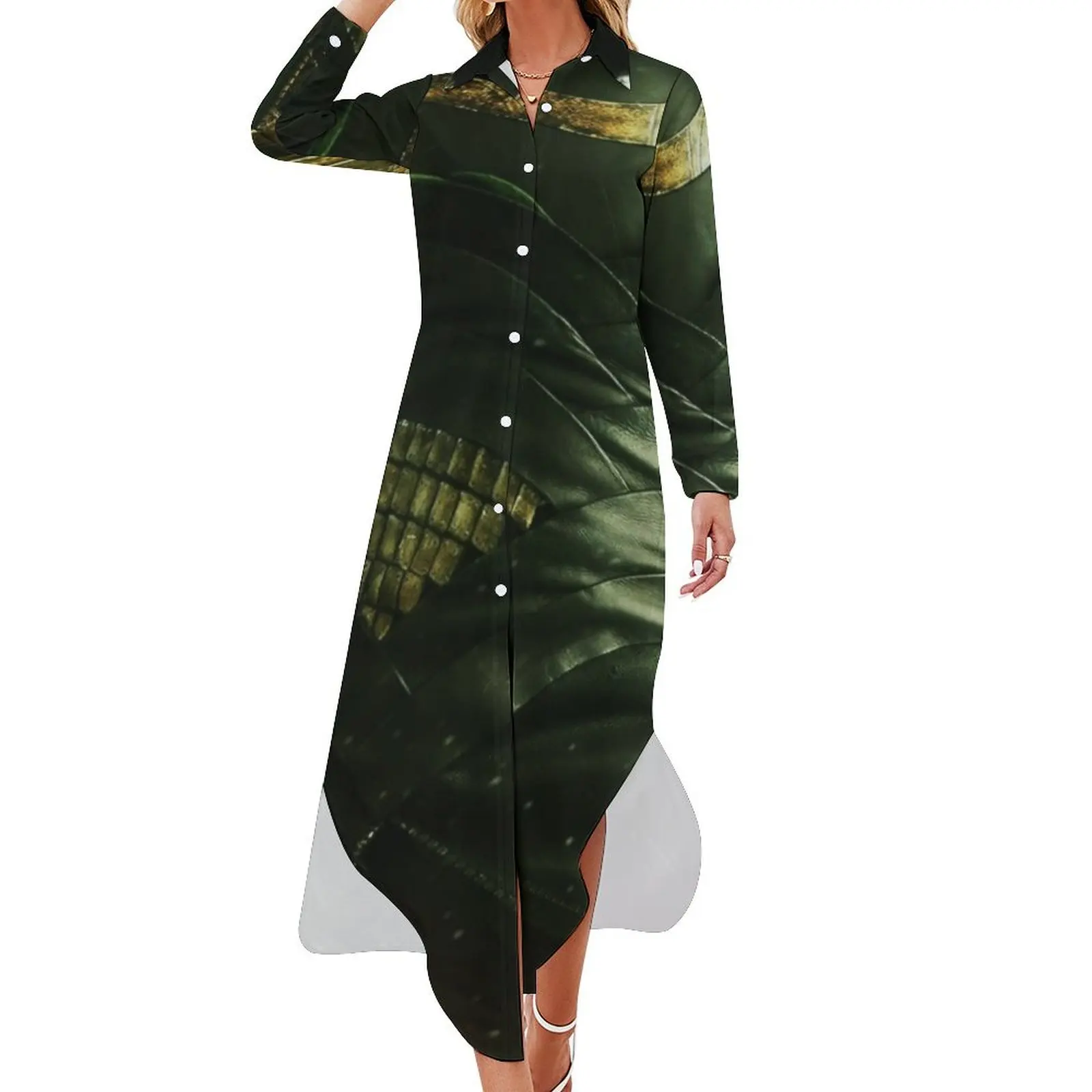 

It's tricky, looking good in green Long Sleeved Shirt Dress long sleeve dress Dress vintage