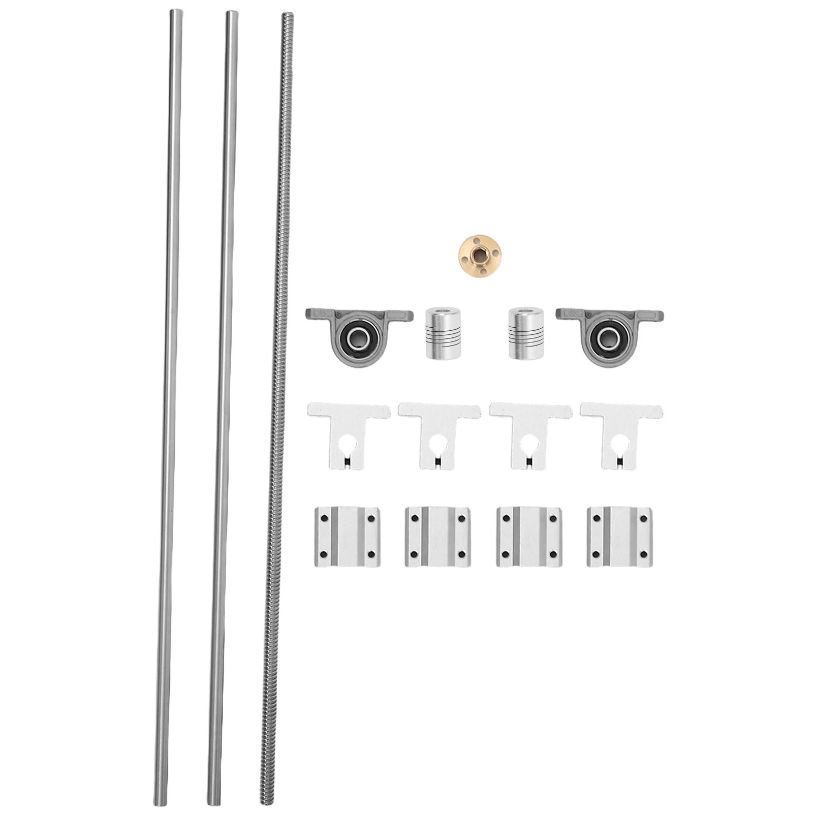 1 Set 8Mm Optical Axes Guide Rod Linear Bearing Blocks Kit For 3D Printer Stainless Steel Shaft Support Slider Parts Assembly 3D