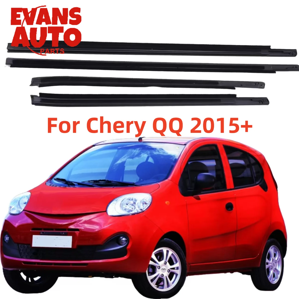 4Pcs Car Window Weatherstrip Black For Chery QQ 2015+ J00-6107117 J00-6107118 J00-6207117 J00-6207118