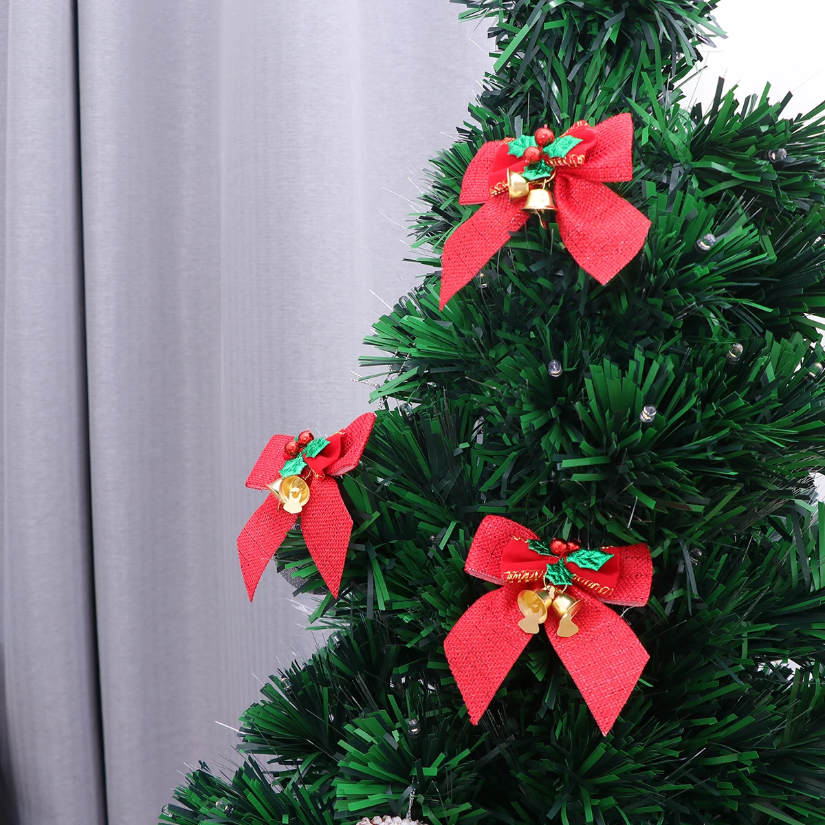 

10PCS Bowknot Bells Christmas Tree Decorations Non Fading Eco Friendly Material Christmas Decorations Party Wedding Xmas