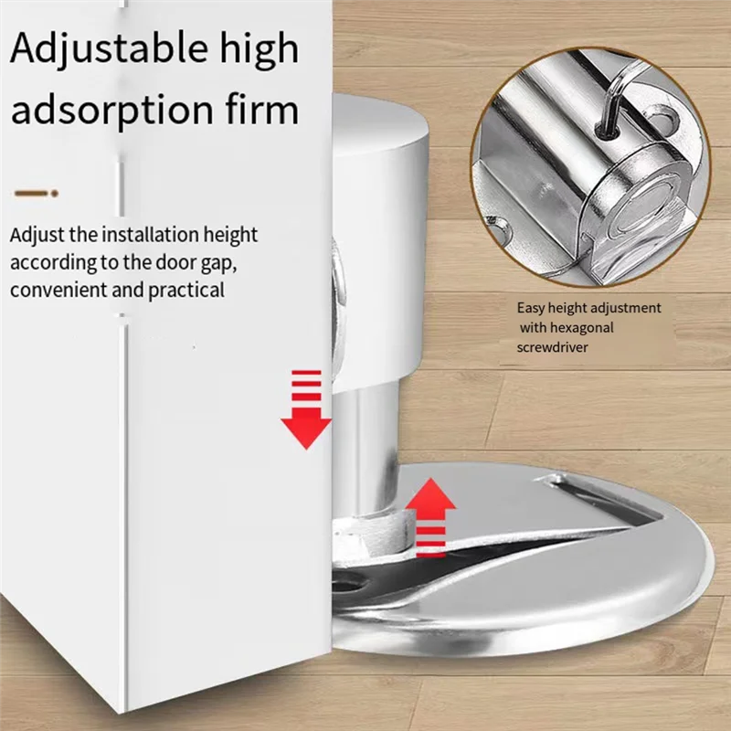 

ABYN-3PCS Adjustable Alloy Door Stop Anti-Collision Invisible Door Punch-Free Bathroom Floor Door Stop