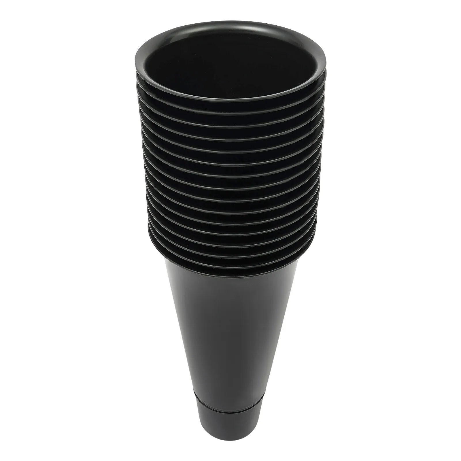 16Pcs PP Flower Buckets Flower Display Buckets Garden Party Wedding Flower Display Black