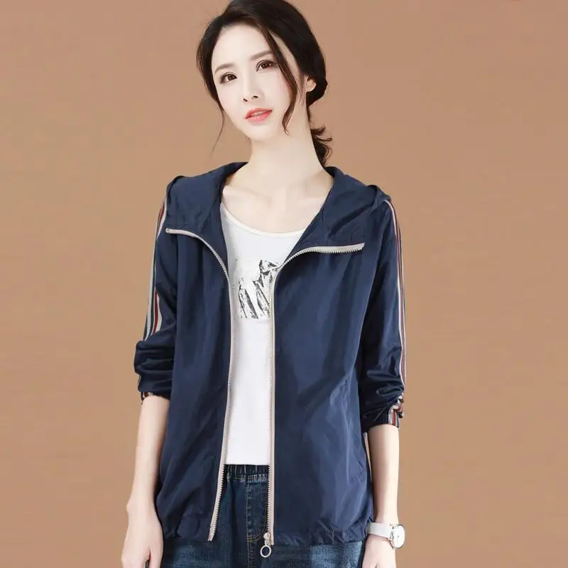 2022 spring new casual jacket women's spring and autumn hooded baseball uniform Korean loose student jacket top women's tide