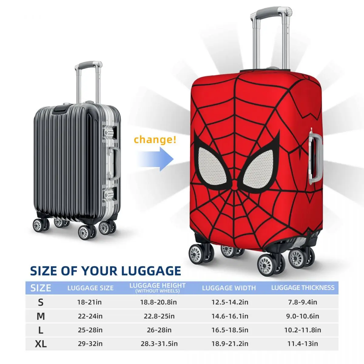 Spider Man SpiderMan Luggage Covers For Suitcases Travel Suitcase Cover Protector Fit 18-32 Inch Luggage