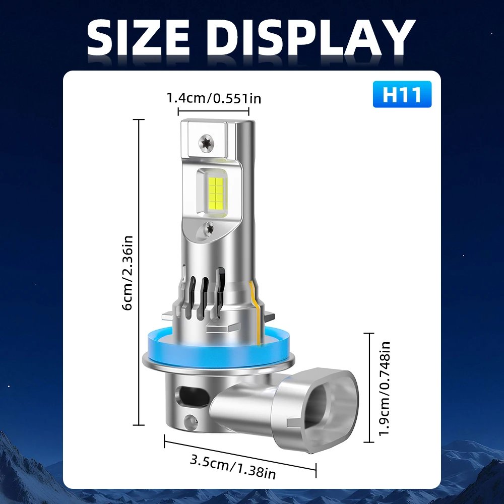 

For Volvo S80 2007-2013 H7 Hi Beam Front LED Headlight H11 Low Beam Bulbs Upgrade 3570 CSP Chips All IN One LED Headlamp