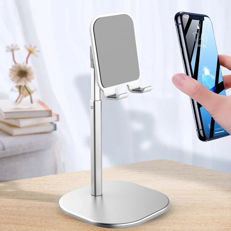 Desktop Phone Holder Tablet Stand For Ipad Phones Universal Bracket Telescopic Adjustable Height Angle Metal Live Support