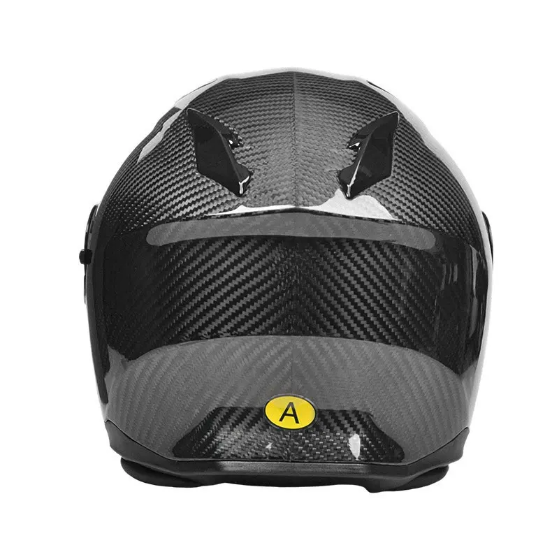 Capacete aberto de fibra de carbono em promoção, com viseira dupla de liberação rápida, cor personalizada, para todas as estações.