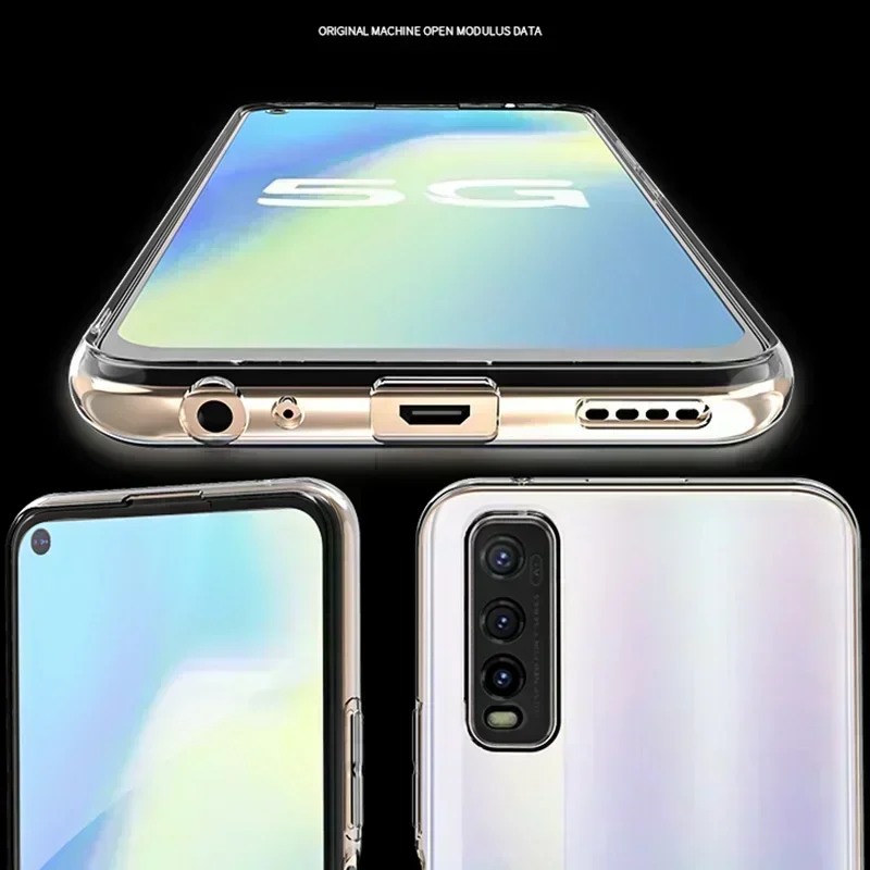 Coque de protection pour appareil photo pour VIcalculator Y11S Y12 Y12S Y20 Y20A Y20G Y20i Y20S Y20Xenon 2021, silicone souple et transparent, coque arrière antichoc