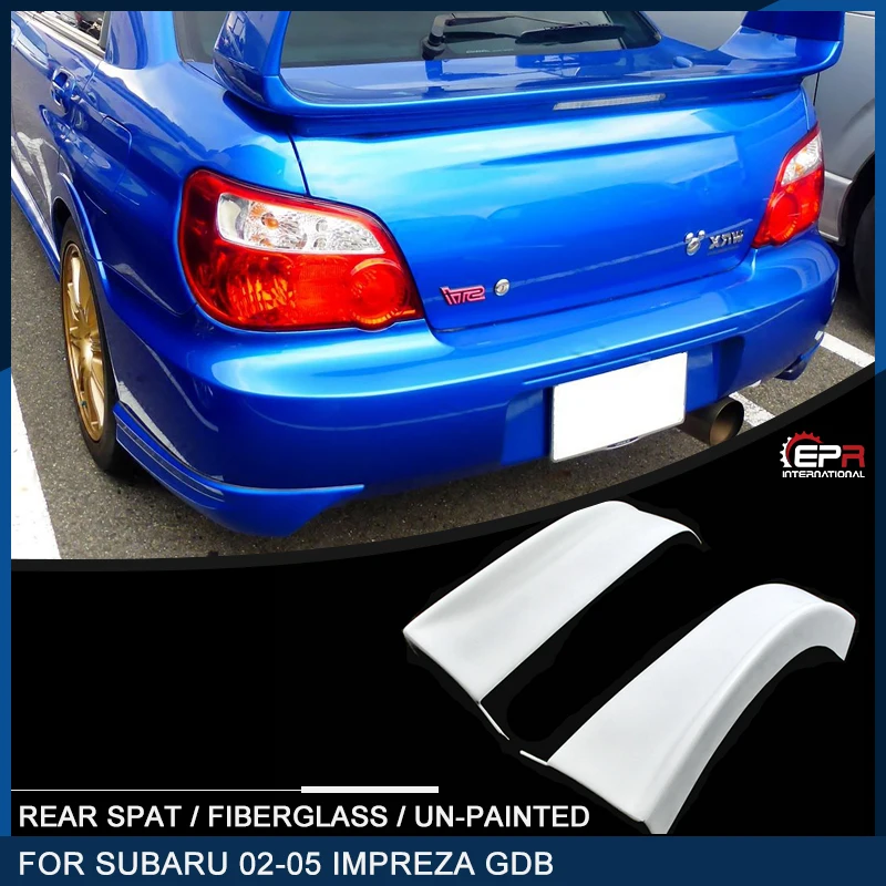 Car-styling STI Style Fiberglass Rear Spat FRP Fiber Glass Bumper Addon Drift Racing Add On Cover Kit Trim For 02-05 Impreza GDB